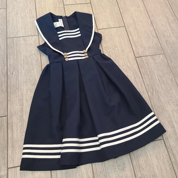 Bonnie Jean Other - Bonnie Jean girls nautical navy blue and white sleeveless dress size 6X